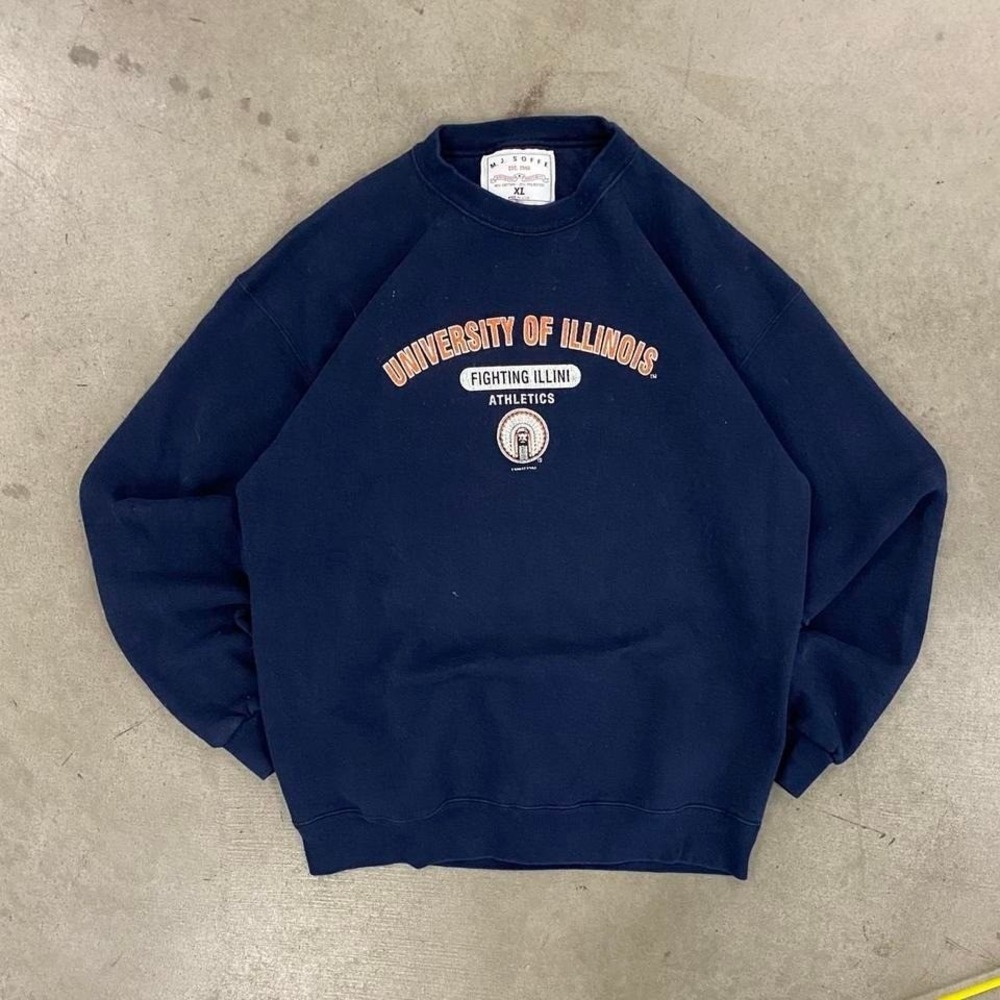 Vintage 90s University of Illinois Soffe College Crewneck Sweatshirt XL